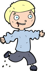 cartoon excited boy