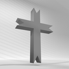 Christian cross. Religion concept illustration. 3D render