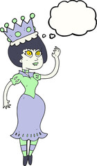 thought bubble cartoon vampire queen waving