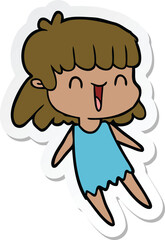 sticker of a cartoon woman