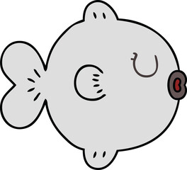 quirky hand drawn cartoon fish