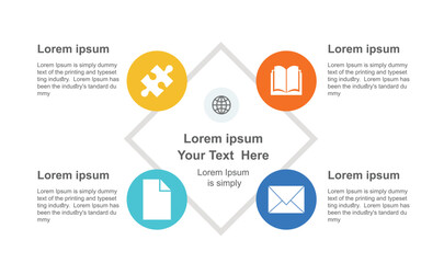 Naklejka premium Infographics rounded squares . Element of chart, graph, diagram for presentations banner, workflow layout, process diagram, flow chart.