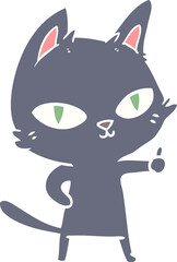 flat color style cartoon cat staring