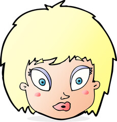 cartoon surprised female face