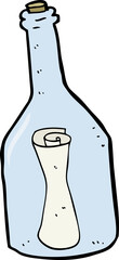 cartoon letter in a bottle
