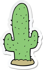 sticker of a cartoon cactus