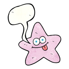 Obraz premium speech bubble textured cartoon starfish
