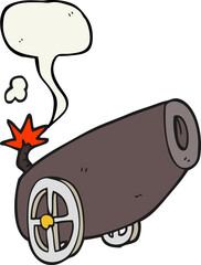 speech bubble cartoon cannon