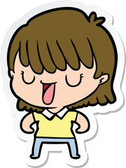 sticker of a cartoon woman