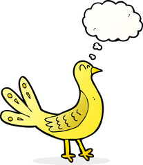 Fototapeta premium cartoon bird with thought bubble