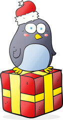 cartoon christmas penguin