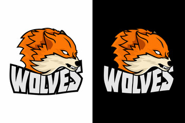 wolf head logo design vector