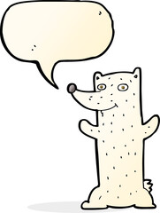 cartoon polar bear with speech bubble