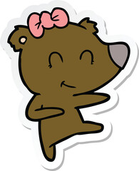 Fototapeta premium sticker of a female bear cartoon