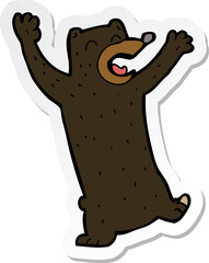 sticker of a cartoon black bear