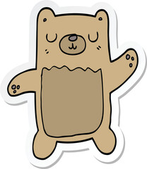 sticker of a cartoon bear