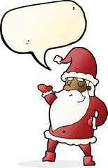 cartoon santa claus with speech bubble