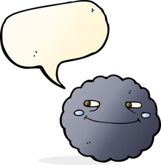 cartoon happy rain cloud with speech bubble