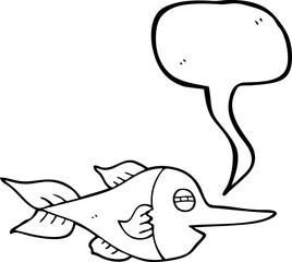 speech bubble cartoon swordfish
