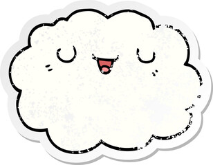 distressed sticker of a cartoon cloud