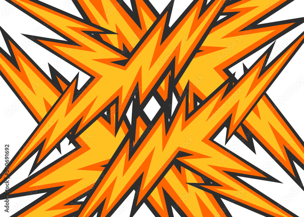 Poster abstract background with overlapping jagged lightning pattern