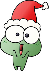 christmas gradient cartoon of kawaii frog