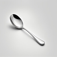 steel spoon on a white background