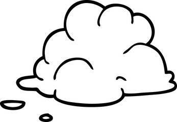 line drawing cartoon storm cloud