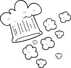 black and white cartoon chef hat