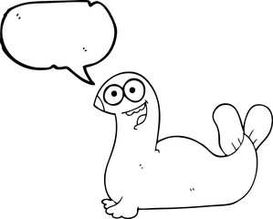 speech bubble cartoon seal