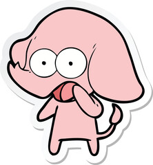 sticker of a cute cartoon elephant