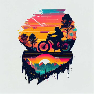 Bike, biking, motocross, motorcycle, motorcross, sports, tee-shirt design