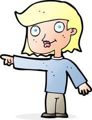 cartoon pointing person