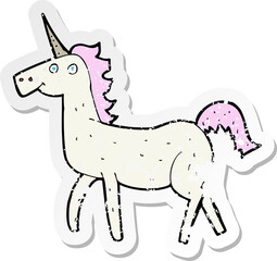 Fototapeta premium retro distressed sticker of a cartoon unicorn