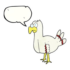 speech bubble textured cartoon bird