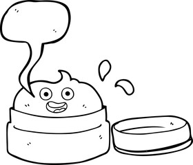 speech bubble cartoon face cream