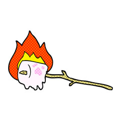 cartoon burning marshmallow