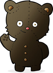 cartoon waving black bear cub