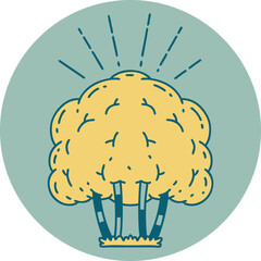 icon of tattoo style tree