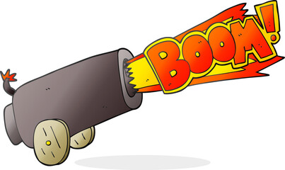 cartoon cannon shooting