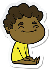 sticker of a cartoon friendly man