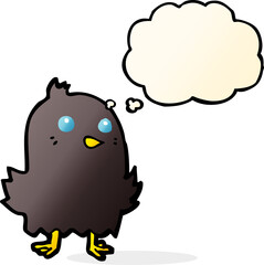 cartoon bird with thought bubble