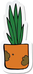sticker of a cartoon house plant