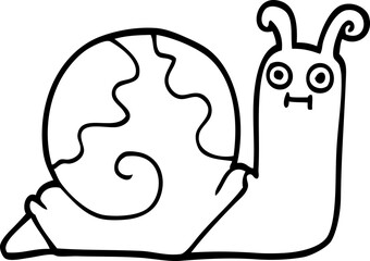 line drawing cartoon snail © lineartestpilot