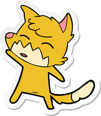 sticker of a cartoon fox