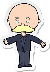 sticker of a cartoon man with mustache