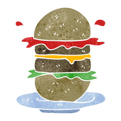 retro cartoon burger