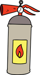 quirky hand drawn cartoon fire extinguisher