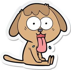 sticker of a cute cartoon dog