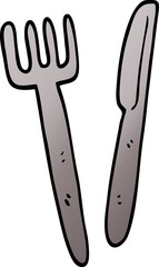 cartoon doodle knife and fork